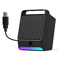 [RGB] USB Computer Speakers for Desktop/PC/Laptop | Small Plug-N-Play External Speaker with Dynamic RGB Light, Crystal-Clear Sound, Loud Volume, Deep Bass, Compatible with Windows/macOS/ChromeOS/Linux
