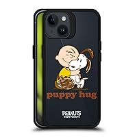 Head Case Designs Officially Licensed Peanuts Charlie Puppy Hug Snoopy Hug Black Shockproof Dual Protection Case Compatible with Apple iPhone 15
