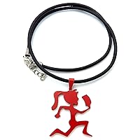 Juggalette Pendant with 18 Inch Cord Necklace Red Color