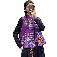 Chinese embroidery women elegant cotton linen vests coat short qipao vest china tops
