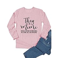 They Call Me Mimi Funny T Shirt for Women Cute Long Sleeve Tee Casual Shirt Grandma Gifts Blouse Tops