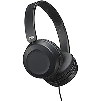 JVC Lightweight On Ear Headphones with Powerful Sound, Integrated Remote & Mic for Smartphones - HAS31MB (Black), Medium