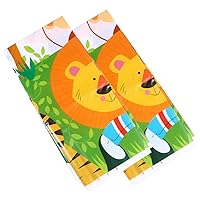 BESTOYARD 2pcs Jungle Animal Party Tablecloth Table Cloth Outdoor Table Covers Camping Ornaments Jungle Tablecloth Wild Animal Birthday Decorations Product Decorate Disposable