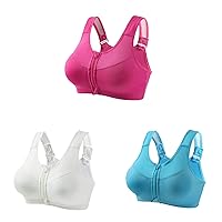 3 Pack Zip Front Sports Bra - High Impact Sports Bras for Women Plus Size Workout Fitness Running - Yoga Crop Tank Top