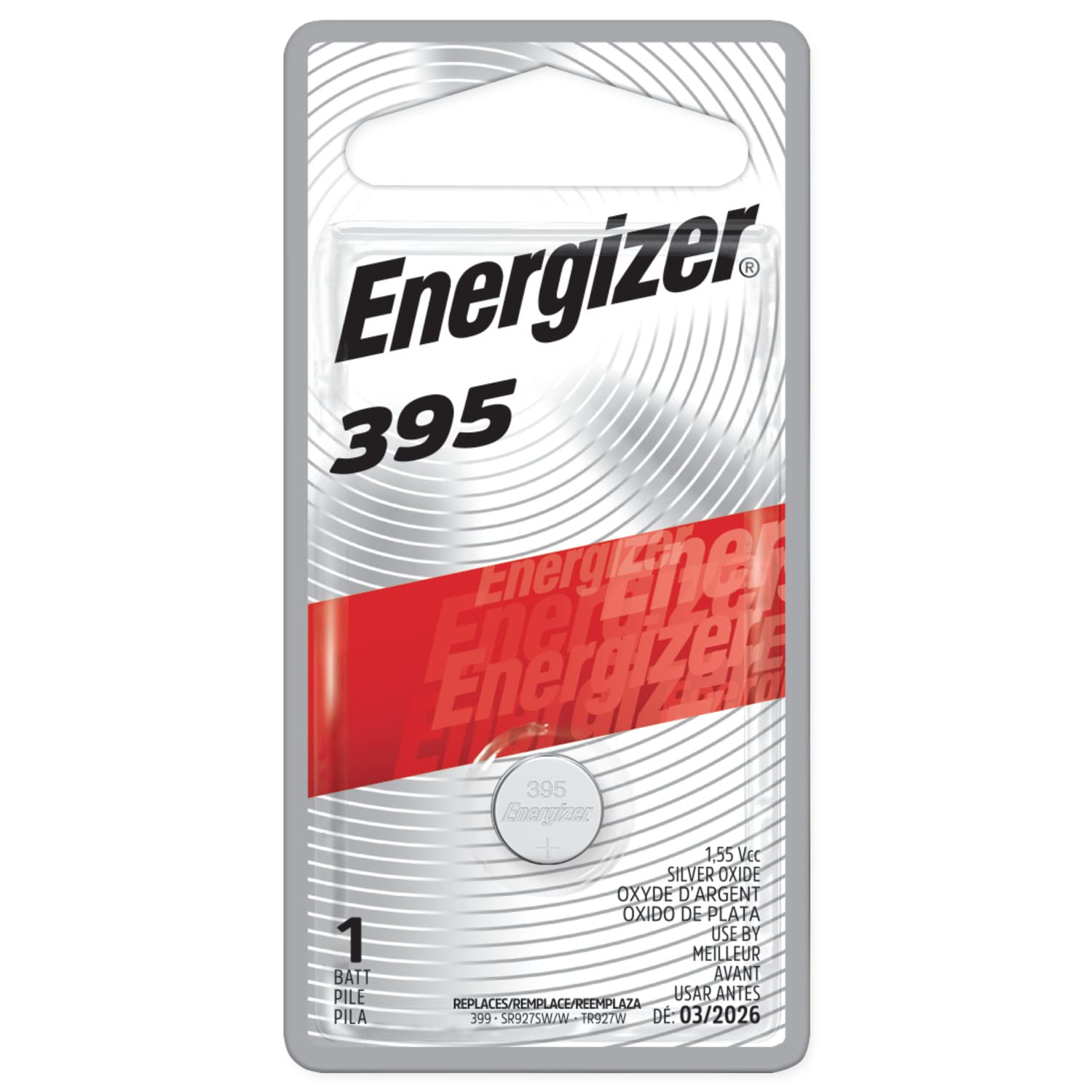Energizer 395 Silver Oxide Button Battery, 1 Pack