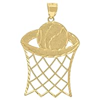 10k Gold Dc Mens Basketball Height 62mm X Width 38.5mm Sports Charm Pendant Necklace Jewelry for Men