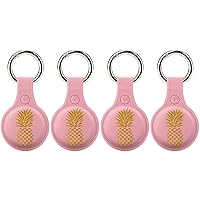 Yellow Gold Pineapple Protective Case Cover for AirTags Secure Holder with Key Ring Accessories