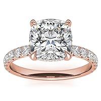 1.0 CT Cushion Cut Moissanite Ring, Sterling Silver Infinity Band, Engagement Eternity Promise Rings