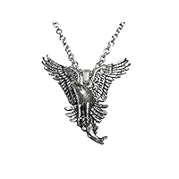 Silver Toned Osprey Bird Pendant Necklace