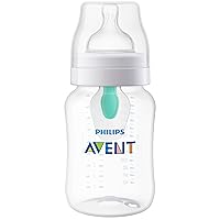 Philips AVENT Anti-Colic Baby Bottle with AirFree Vent, 9oz, 1pk, Clear, SCY703/91