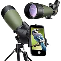 Gosky Updated 20-60x80 Spotting Scope with Tripod, Carrying Bag - BAK4 Angled Scope for Target Shooting Hunting Bird Watching Wildlife Scenery (Phone Mount+SLR Mount Compatible with Canon) 1