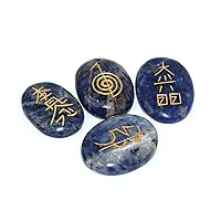 Jet Sodalite Usui Reiki Symbol Stone Set Meditation Gemstone Spiritual Energized Positive Mental Peace Prosperity