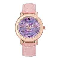 Fansty Horses Women's PU Leather Strap Watch Fashion Wristwatches Dress Watch for Home Work