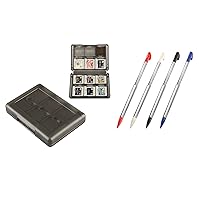 3DS XL Charger Bundle, 1 Pack 3DS Game Holder Card Case and 4 Pack Stylus Pen for Nintendo 3DS XL
