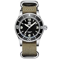 Diver Watches for Mens, Men Automatic Watch Diving 30Bar Mechanical Wristwatch 62Mas BGW-9 Luminous Sapphire Mirror Unidirectional Roation Chronograph Ceramic Bezel NH35