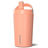 Junior 14oz Insulated Kids Water Bottle with Straw Lid - Stainless Steel Double Walled and Leak-Proof Insulated Kids Water Bottle for School (Peach)