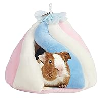 Guinea Pig Warm Bed Nest, Small Animals Sleeping Hammock Plush Hut, Hamster Cage Accessories, Hideout Cave Hanging House Toy for Gerbil Dwarf Mice Rat Sugar Glider