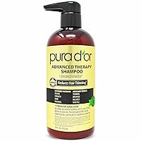 PURA D'OR Advanced Therapy Shampoo (16oz) Reduces Hair Thinning & Increases Volume, No Sulfate, Biotin Shampoo Infused with Argan Oil, Aloe Vera for All Hair Types, Men & Women (Packaging May Vary)