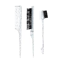 Hair Control Edge Brush Hairdressing Sectioning Highlighting Grooming Comb Set Hairlines Eyebrow Brush For Women Kids 3x Hair Accessories Shimmering Hair Comb Professional Hair Comb Anti-static Hair