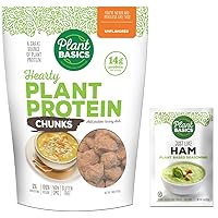 Plant Basics - Hearty Plant Protein - Unflavored Chunks, 1 lb - Plant Based Seasoning, Just Like Ham, 2 Ounce - Non-GMO, Gluten Free, Vegan