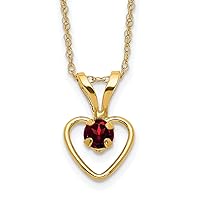 Sardelli 14k Madi K 3mm Garnet Heart Birthstone Necklace