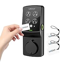 Secure Plus, RFID Card Smart Lock, Keyless Entry Doory Lock, PIN Genie® Keypad, 3D Biometric Fingerprint Sensor, Auto Lock - Matte Black (PGD728FCMB) - Deadbolt Edition