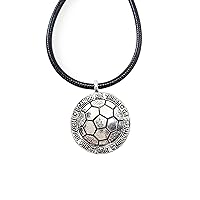 Soccer Necklace I Can Do All Things Through Christ in Antique Silver Finish Phililippians 413