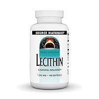 Source Naturals Lecithin 1200 mg, A Natural Emulsifier - 100 Softgels