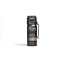POM MK3 Pepper Spray, Belt Clip Model - Maximum Strength, Flip Top Safety 360° Performance, 18-20-Foot Range, Powerful, Accurate Stream