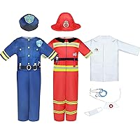 Dress-Up Costumes Toys Girls-Boys Washable - Pretend Firefighter Police Doctor Birthday Party Cosplay Gifts Ages 3-5 years