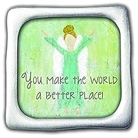 Cathedral Art (Abbey & CA Gift Make The World A Better Place Inspirational Magnet, 1-3/4-Inch, Silver