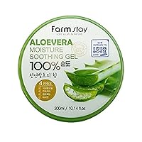 Farm Stay - Aloe Vera Moisture Soothing Gel 300 ml for men and woman - 100% Aloe Vera for dry skin - Facial Treatment - Moisturisers - Day Care - Gels