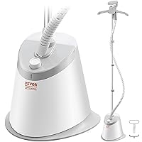 VEVOR Standing Steamer with Foldable Garment Hanger, 0.5Gallon Water Tank for 90 Minutes Continuous Steaming, Heats in 45 Seconds & Auto-Stop with Fabric Brush Aluminum Rod and Easy-roll Wheels