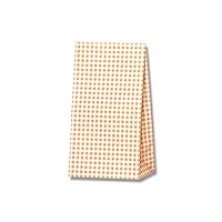 Shimojima Heiko 002698000 Paper Bags, Gusset, Fancy Bag, K4, Bleached, Gingham, Orange, 5.1 x 3.1 x 9.3 inches (13 x 8 x 23.5 cm), 50 Sheets