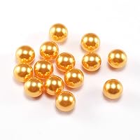 3/4/5/6/8/10/12/14 mm NO Hole Pearls Loose Beads ABS Imitation Pearl Beads Plastic Acrylic Beads for Jewelry Making Accessories 20 Colors (Orange, 14mm*50pcs)