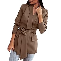 Long Warm Coat Long Sleeve Button Down Shirt Jacket Tops With Pockets Coat Crop Jackets for Women