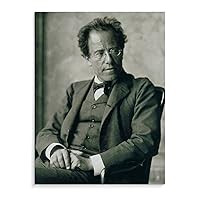 LEKRIST Composer Gustav Mahler Retro Black And White Portrait Art Poster (1) Canvas Poster Wall Art Decor Print Picture Paintings for Living Room Bedroom Decoration Unframe-style 12x16inch(30x40cm)
