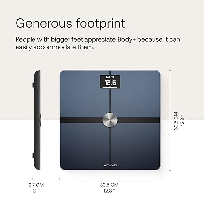 Withings Body+ Smart Wi-Fi bathroom scale for Body Weight - Digital Scale and Smart Monitor Incl. Body Composition Scales with Body Fat and Weight loss management