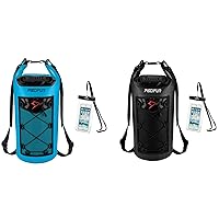 Piscifun Dry Bag Light Blue 10L Bundle with Waterproof Floating Backpack Blue 10L & 2 Waterproof Phone Case
