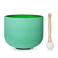 10 Inch Green Color F Note Heart Chakra Frosted Quartz Crystal Singing Bowl For Meditation Sound Healing