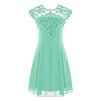 CHICTRY Kids Girls Crochet Lace Party A-Line Chiffon Junior Bridesmaid Dress Formal Party Wedding Gown