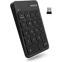 Macally Wireless Number Pad for Laptop - Easy to Connect - Slim 2.4G USB Number Keypad - 18 Key Numeric Keypad with USB Receiver for Data Entry - 10 Key Numpad Keyboard for Mac, MacBook, PC Desktop