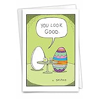 NobleWorks Easter Greeting Card with 5 x 7 Inch Envelope (1 Card) Good Egg C1491EAG