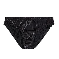 Women's Mid Waist Panties Ruffle Ruched Bikini Briefs Solid Comfort Underwear Sexy Satin Brief for Women Girls