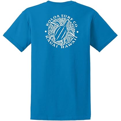 Koloa Surf Hawaiian Honu Turtle Logo Heavyweight Cotton T-Shirt-XL-Sapphire/w
