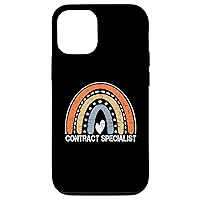 iPhone 12/12 Pro Funny Job Title Worker Vintage Rainbow Contract Specialist Case