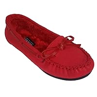 Elegant Women's Casual Faux Suede Red Moccasin Loafers