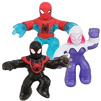 Goo Shifters Marvel Spider-Man Strike Pack. 3 Exclusives: Amazing Agility Spider-Man, Stretch Strength Ghost Spider and Goo Shifter Venom Blast Miles Morales | Amazon Exclusive