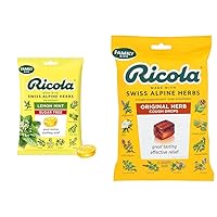 Ricola Sugar Free Lemon Mint Throat Drops, 45 Count, Refreshing Relief from Minor Throat Irritations & Original Natural Herb Cough Suppressant Throat Drops, 45 Drops, Fights Coughs Naturally