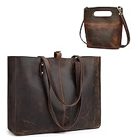 S-ZONE Women Genuine Leather Shoulder Tote Bag with Clutch Purse